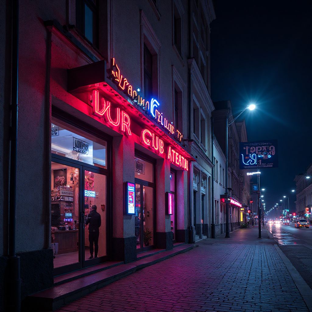 Нічний вигляд клубу з вулиці